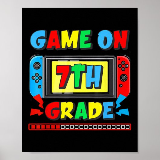 Poster Retour à l'école jeu activé 7e année drôle de joue (Devant)