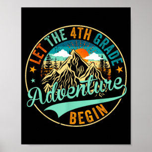 Poster Retour à l'école laissez l'aventure de 4e année se
