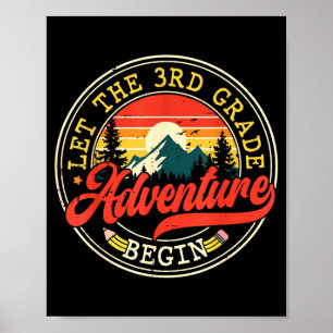 Poster Retour à l'école, laissez l'aventure de troisième 