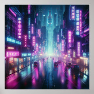 Poster Retour à l'école : Lumières nocturnes vibrantes de