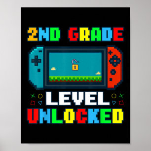 Poster Retour à l'école Niveau 2e année Débloqué Enfants 