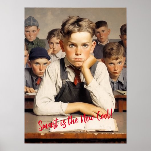 Poster Retour à l'école Norman Rockwell dessin style (Devant)