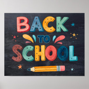 Poster Retour à l'école Panneau d'affiche imprimable