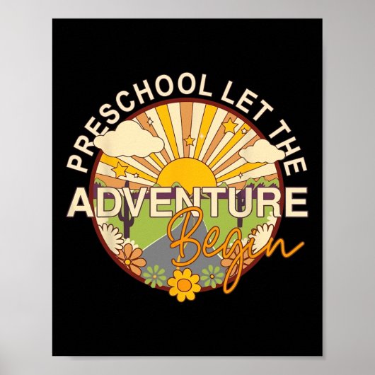 Poster Retour à l'école Préscolaire Que l'aventure commen (Devant)