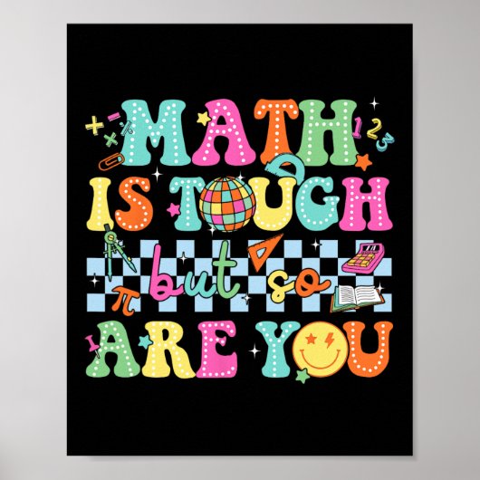 Poster Retour à l'école Prof de maths Les maths c'est dur (Devant)