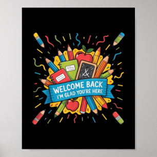 Poster Retour À L'École Professeur Bienvenue Retour Je Su