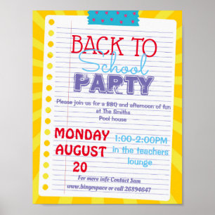 Poster retour à l'école PTA événement PTO maternelle prof