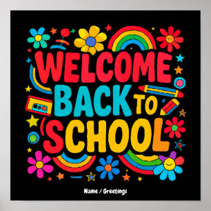 Poster Retour à l'école Remerciement Enseignant Enfants