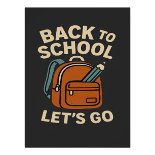 Poster Retour à l'école Rétro élèves enseignants et paren