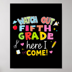Poster Retour À L'École Suivre La Cinquième Année Ici Je