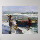 Poster Retour de Fishing, Joaquin Sorolla y Bastida (Devant)