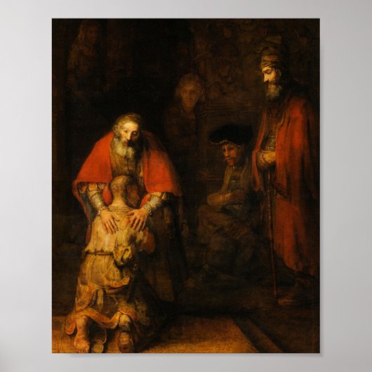 Poster Retour du fils prodigue par Rembrandt van Rijn (Devant)
