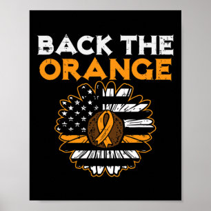 Poster Retour L'Orange Sunflower US Drapeau Leukemia Laur