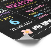 Poster Retourner à l'école Chalkboard Dernier jour signe (Coin)