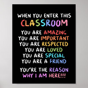 Poster Retourner À L'École Enseignant Lorsque Vous Entrez