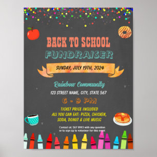 Poster Retourner à l'école Petit déjeuner Social Flyer
