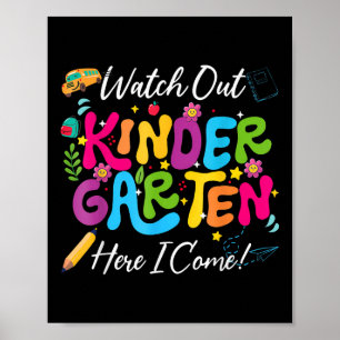 Poster Retourner À L'École Suivre Le Jardin D'Enfants Ici