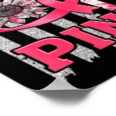 Poster Retourner Le Ruban rose Drapeau Sensibilisation au (Coin)
