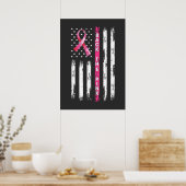 Poster Retourner Le Ruban rose Drapeau Sensibilisation au (Cuisine)