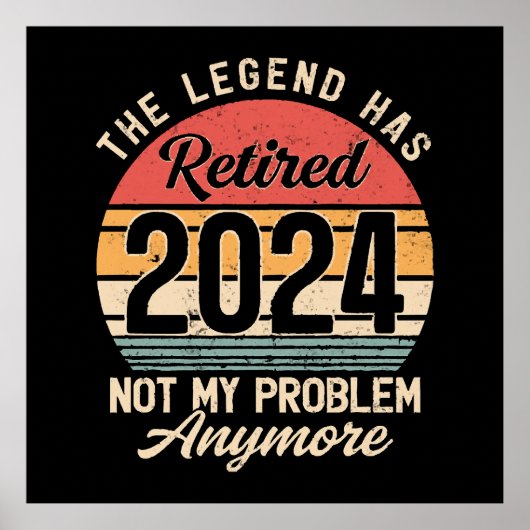 Poster Retraité 2024 Plus Mon Problème (Devant)