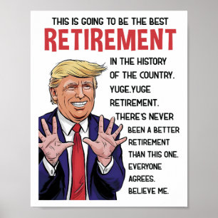 Poster Retraité 2025 Retraite 2025 En retraite 2025 Trump