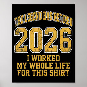 Poster Retraité 2026 plus de problème drôle retraite