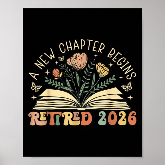Poster Retraité 2026 Un Nouveau Chapitre Commence Retrait (Devant)