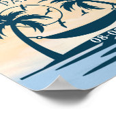 Poster Retraite Beach Palm Trees Bienvenue à la fête (Coin)