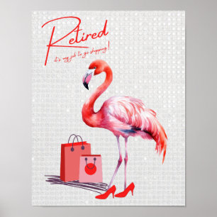 Poster Retraité c'est mon boulot d'aller faire du shoppin