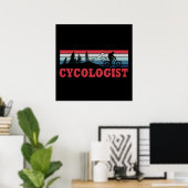 Poster Retraite de cyclisme drôle - Cycologue (Bureau à domicile)