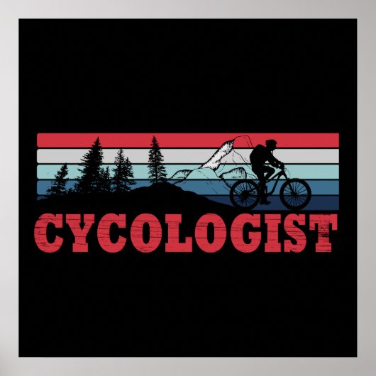 Poster Retraite de cyclisme drôle - Cycologue (Devant)