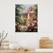 Poster Retraite de jardin rose (Cuisine)