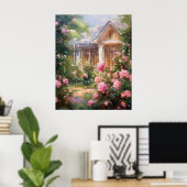 Poster Retraite de jardin rose (Bureau à domicile)