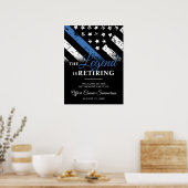 Poster Retraite de la police Ligne Bleue Mince Applicatio (Cuisine)