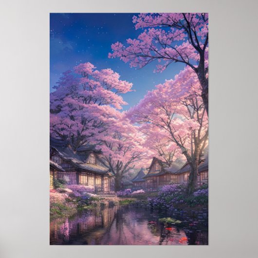 Poster Retraite de village Cherry Blossom (Devant)