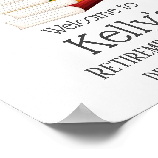 Poster retraite d'enseignant, Apple, signe welcom (Coin)