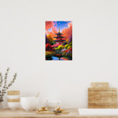Poster Retraite paradisiaque, Pagode Japonaise (Cuisine)