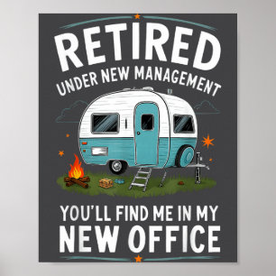 Poster Retraite Retraité Drôle Camionneur Camping Camping