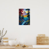 Poster Retraite sauvage avec flux en cascade (Cuisine)