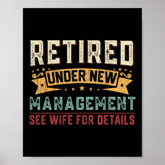 Poster Retraité Sous La Nouvelle Direction Voir Femme Fun