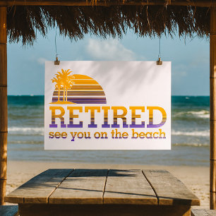 Poster Retraité Vous Voir Sur L'Affiche De La Plage