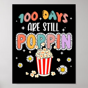 Poster Rétro 100 Jours Et Toujours Poppin Funny 100 Jours