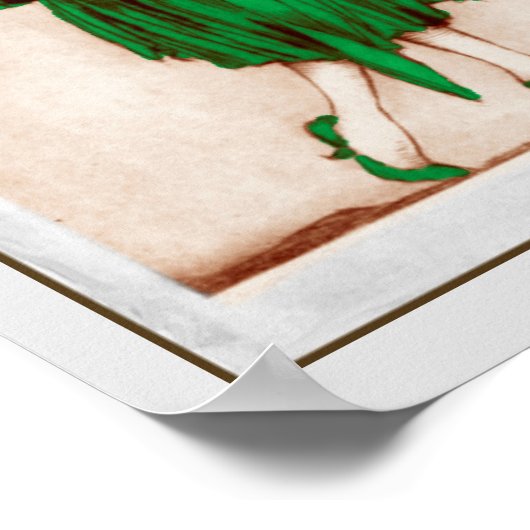 Poster Retro 1920 Dame en robe verte (Coin)