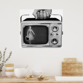 Poster Retro 1950s Portable TV Mid-Century (Cuisine)