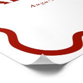 Poster Retro 1950s Wavy Edge Mariage rouge foncé (Coin)