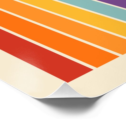 Poster Retro 1970s Style Arched Stripes Geometric Pattern (Coin)