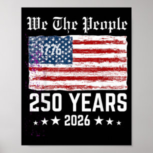 Poster Rétro 250 Ans 1776-2026 250e Anniversaire 4ème de