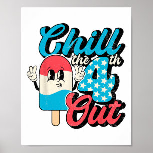 Poster Rétro 4 juillet Crème Glace Chill Le 4ème Sortie