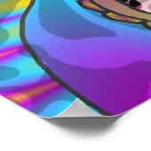 Poster Retro 60s Coeurs psychédéliques Fleurs Imprimer Po (Coin)