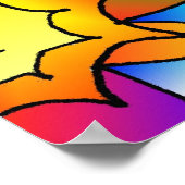 Poster Retro 60s Coeurs psychédéliques Paisley Imprimer P (Coin)